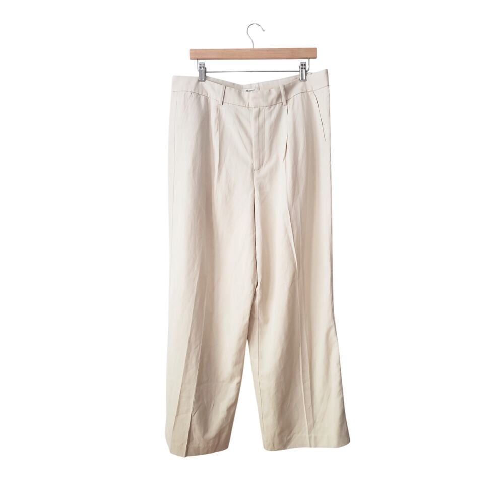 Madewell NWT Slouchy Straight Pants in Drapey Twill Cream Size 14
